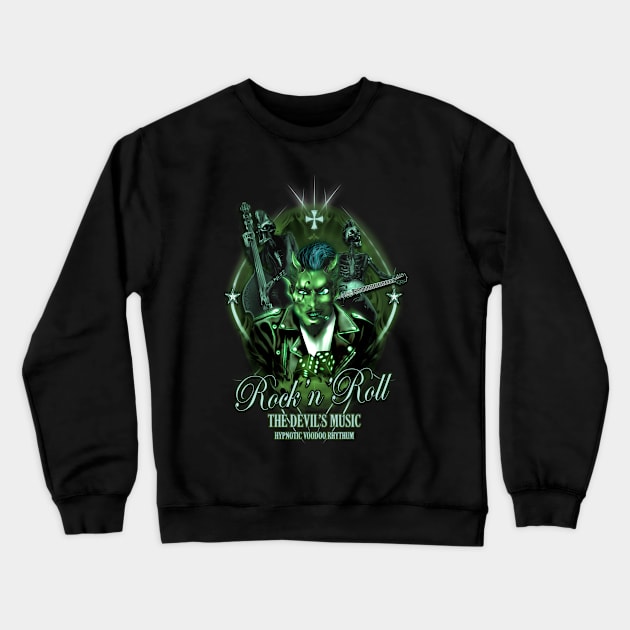 Rockabilly - The Devil's Music Crewneck Sweatshirt by hardtbonez